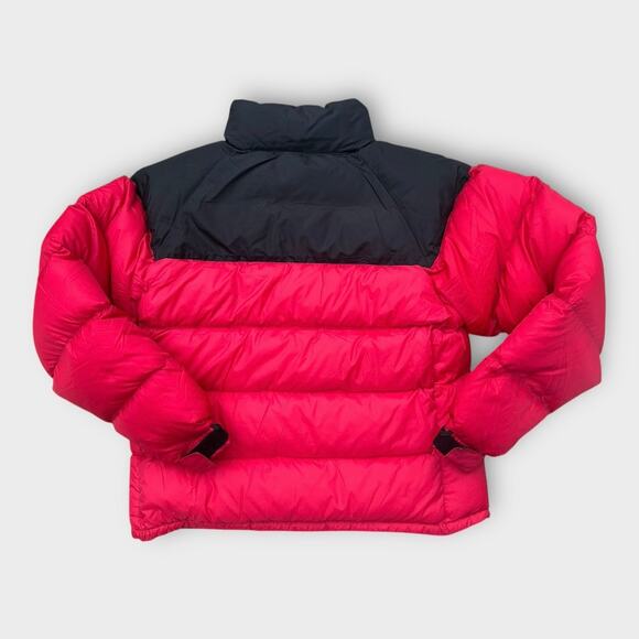 Vintage 90s Marmot Down Puffer Coat Full Zip Red Black Yoke Men's sz Medium - Picture 10 of 12